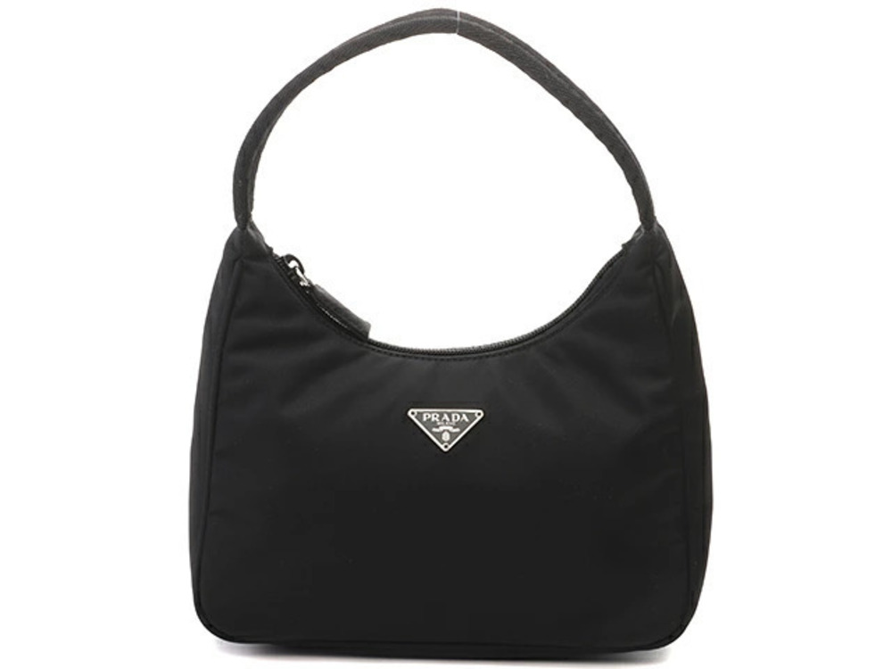 Prada Tessuto Shoulder Bag black leather